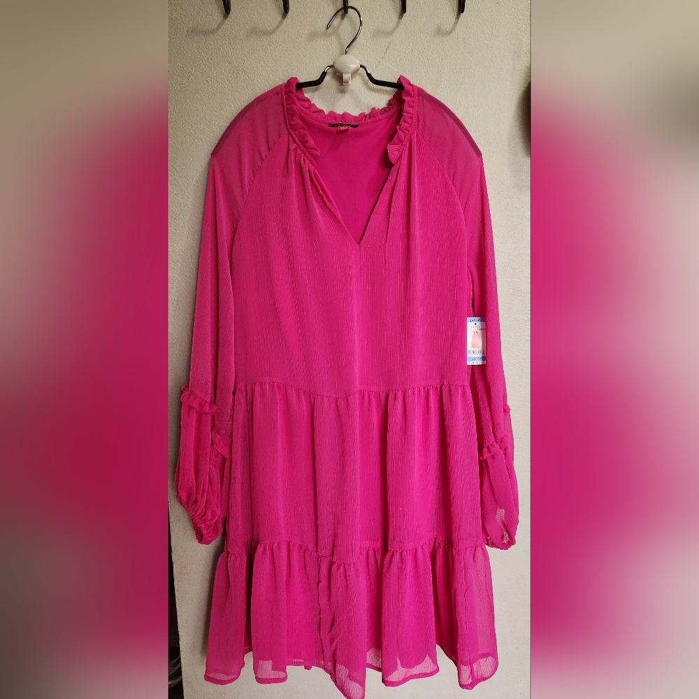 NEW Vince Camuto hot pink mini dress size L with tags made in Jordan